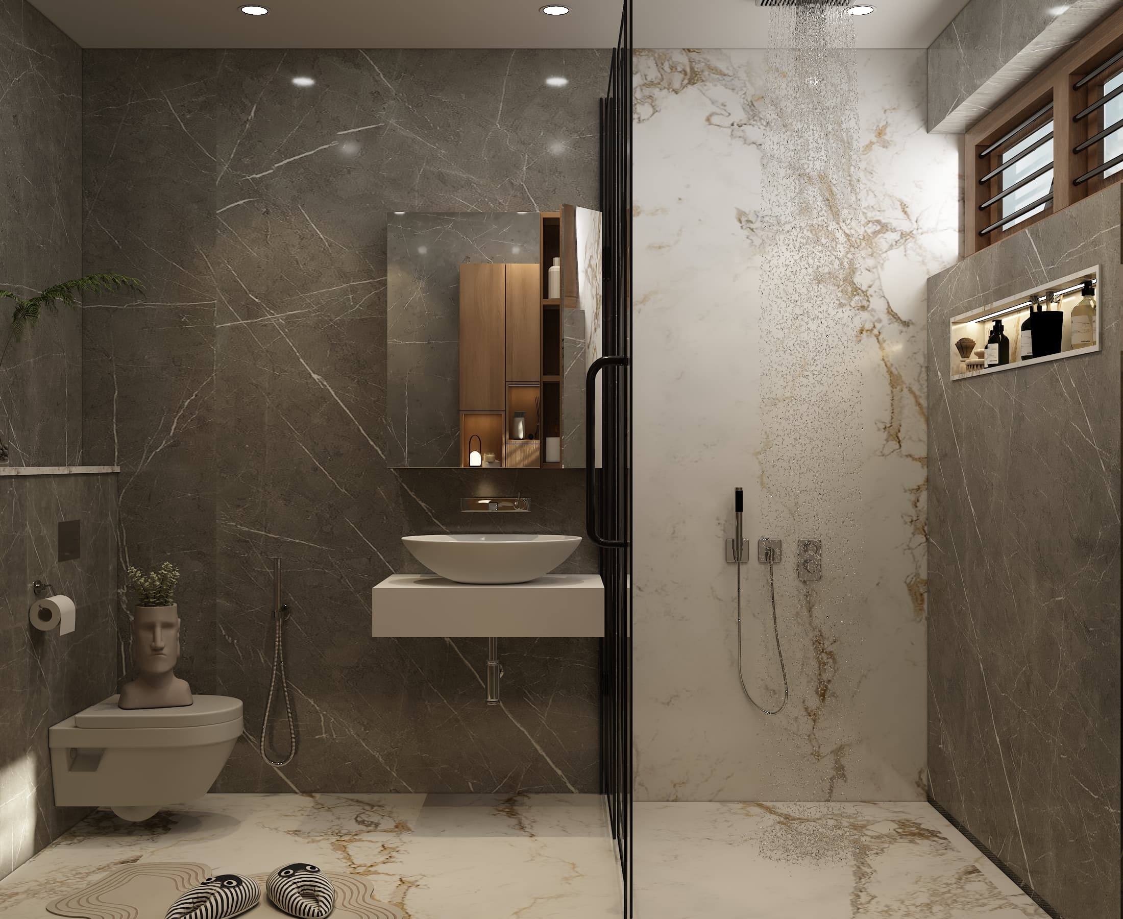 Bathroom with modern fixtures