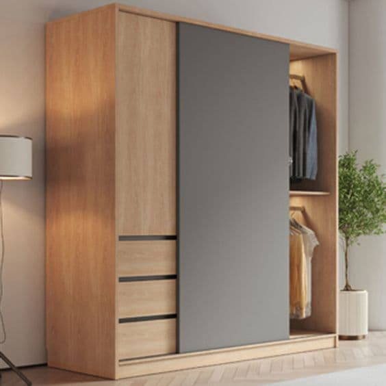 Modern wardrobe with storage space